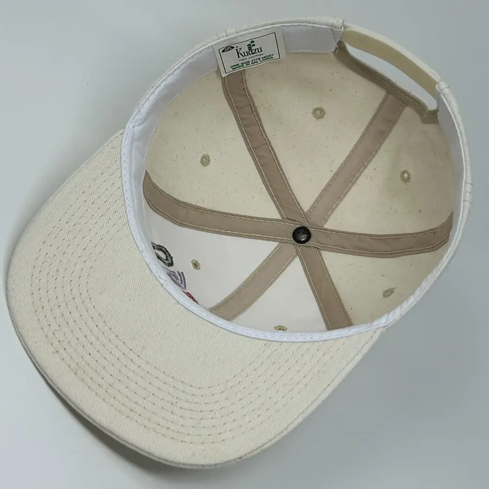 Vintage 90s Chicago Hat Baseball Cap Ivory Travel Tourist Tourism Snapback Kudzu